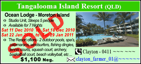 Tangalooma Wild Dolphin Resort - $1100 - SOLD