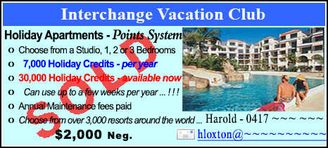 Interchange Vacation Club - $2000 - SOLD