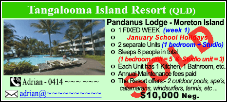 Tangalooma Island Resort  - $10000 SOLD