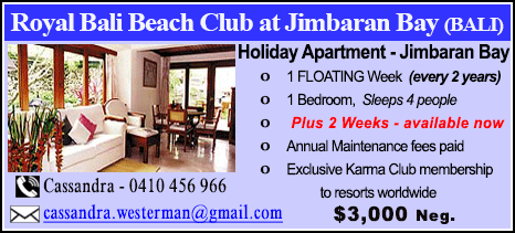 Royal Bali Beach Club at Jimbaran Bay - $3000