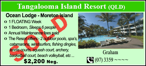 Tangalooma Island Resort  - $2200 - SOLD